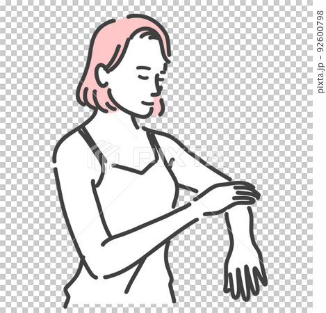 腕のケアをしている若い女性 腕のケアをしている若い女性 92600798