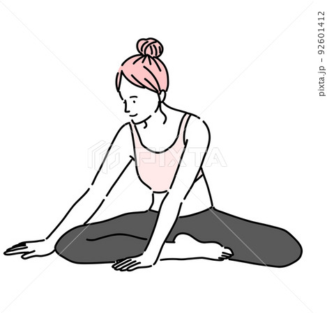 Young woman stretching - Stock Illustration [92601412] - PIXTA