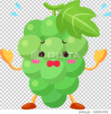 Illustration of a cute muscat character who is impatient 92601491
