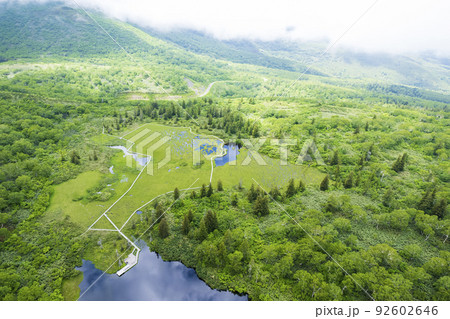 ニセコ 神仙沼を空撮 92602646