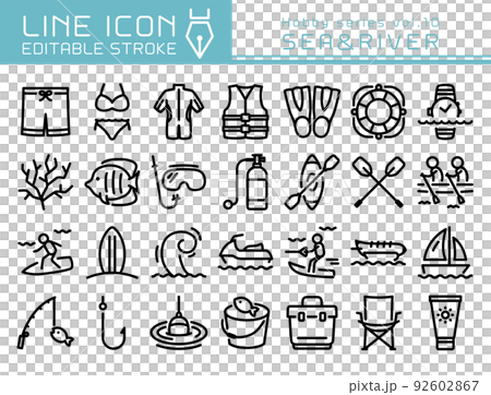 Line icon hobby series vol.10 marine sports / fishing 92602867