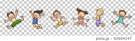 Children jumping (swimsuit set) 92604247