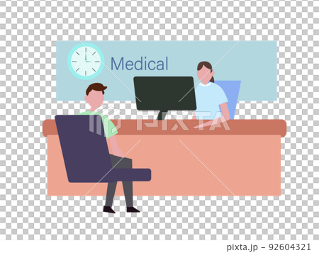 Male who accepts office work Female who does office work Hospital medical examination Medical business illustration Male who accepts office work Female who does office work Hospital medical examination Medical business illustration 92604321