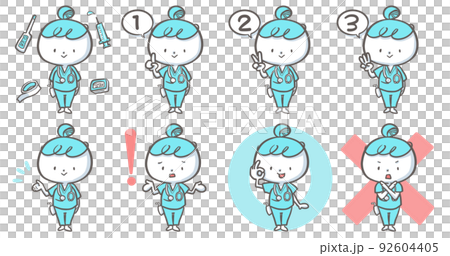Nurse set 1 with background blue version 92604405