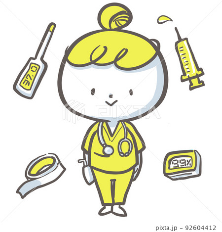 看護師とバイタルセット　黄色バージョン 92604412