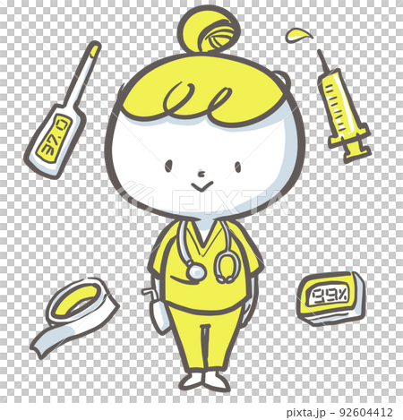 看護師とバイタルセット　黄色バージョン 92604412