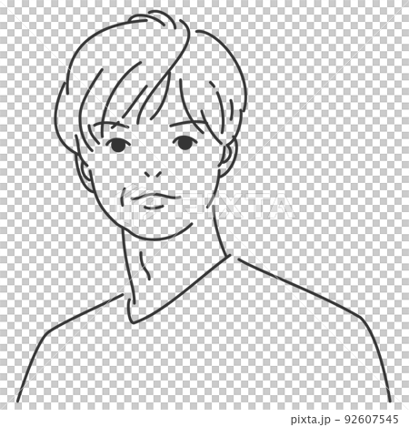 中年男人2 | 透明背景的線條畫 中年男人2 | 透明背景的線條畫 92607545