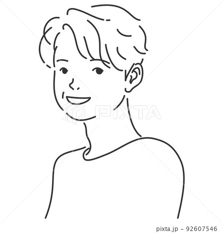 中年の男性1|背景透過の線画 中年の男性1|背景透過の線画 92607546