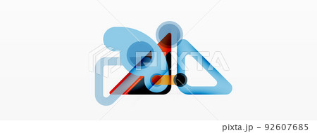 Geometric primitives. Lines, circles abstract background 92607685