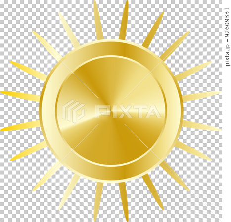 太陽モチーフの金メダル 92609331