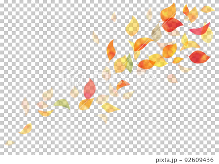 手描き、水彩、落ち葉のフレームデザイン 手描き、水彩、落ち葉のフレームデザイン 92609436