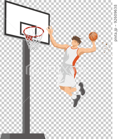 Image illustration of a Japanese man doing a dunk shoot 92609638