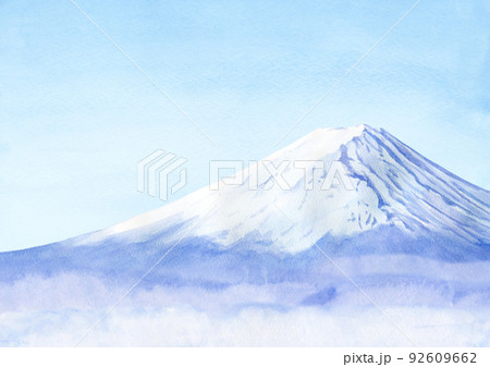 富士山　水彩手描きイラスト 92609662