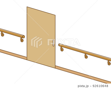 手すりのある廊下のイラスト 92610648