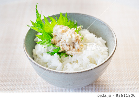 ご飯にのせたツナマヨ ご飯にのせたツナマヨ 92611806