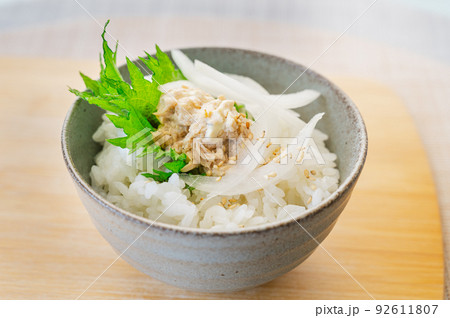 ご飯にのせたツナマヨ 92611807