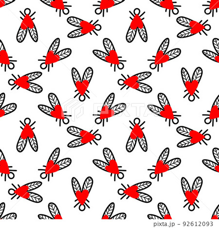 Seamless pattern with flies. Vector illustration Seamless pattern with flies. Vector illustration 92612093