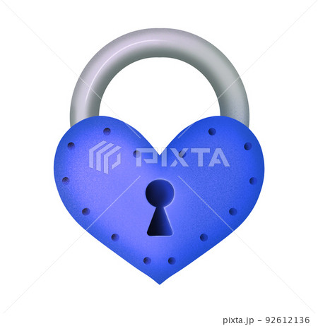 Blue heart-shaped lock. Design for Valentine's Day 92612136