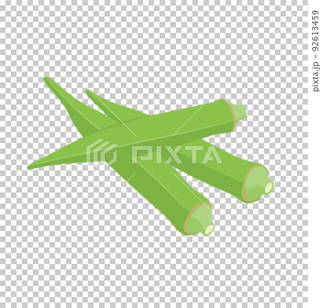 野菜イラスト　3本のオクラ 92613459