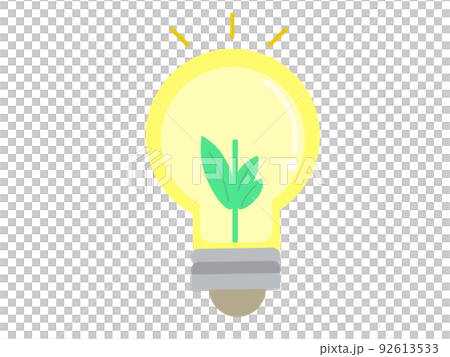 Eco light bulb nature icon illustration Eco light bulb nature icon illustration 92613533