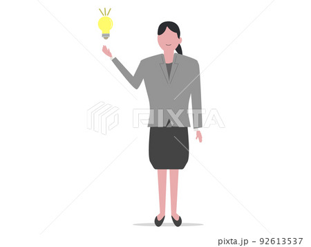 エコ 環境保全 女性 ビジネスウーマン 電球 ひらめき 未来 自然 エコロジー イラスト エコ 環境保全 女性 ビジネスウーマン 電球 ひらめき 未来 自然 エコロジー イラスト 92613537