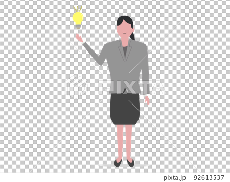 エコ 環境保全 女性 ビジネスウーマン 電球 ひらめき 未来 自然 エコロジー イラスト エコ 環境保全 女性 ビジネスウーマン 電球 ひらめき 未来 自然 エコロジー イラスト 92613537