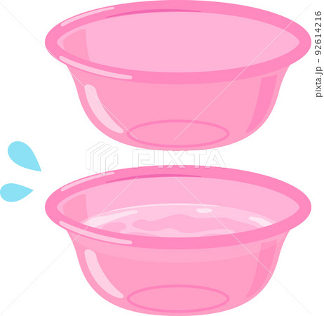 水を張った湯桶と空の湯桶 水を張った湯桶と空の湯桶 92614216