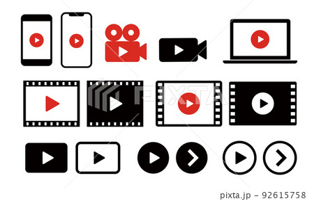 動画再生のアイコン 92615758