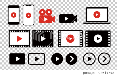 動画再生のアイコン 92615758