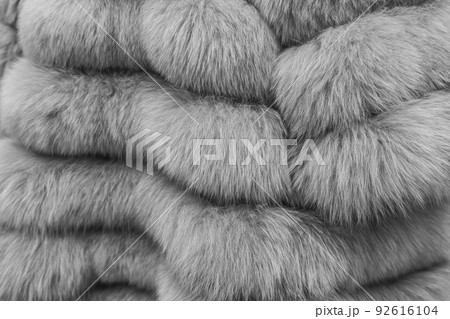 Women's Grey Natural Half Coat Material Fur Wool Texture Background 92616104