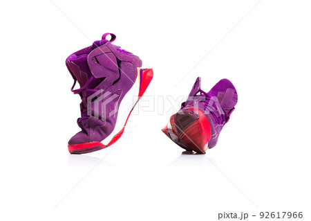 Colorful, purple sneakers isolated over white studio background. Comfortable shoes, sport 92617966
