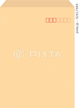 茶封筒 クラフト 無地 テンプレート 角形2号 角2 背景透過 イラスト 92617969