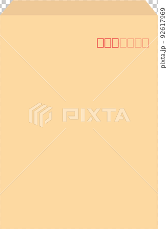茶封筒 クラフト 無地 テンプレート 角形2号 角2 背景透過 イラスト 92617969
