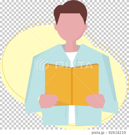 Book reading man reading person illustration Book reading man reading person illustration 92618210