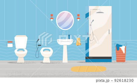 Clean bathroom interior with objects 92618230