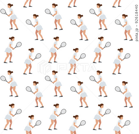 Vector seamless pattern of girl playing tennis Vector seamless pattern of girl playing tennis 92618440