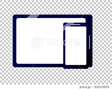 平板電腦和智能手機模板樣機背景透明插圖 92618804