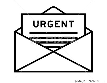 Envelope and letter sign with word urgent as the headline Envelope and letter sign with word urgent as the headline 92618866