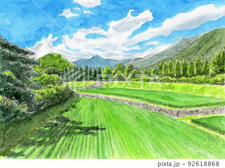 真夏の農村 92618868