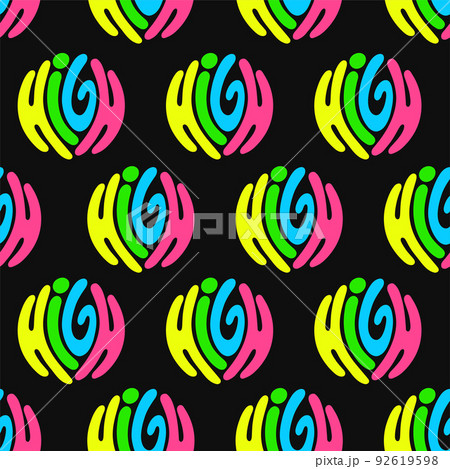 High circle quote seamless pattern background. Vector hand drawn cartoon illustration. High text print seamless pattern wallpaper concept 92619598