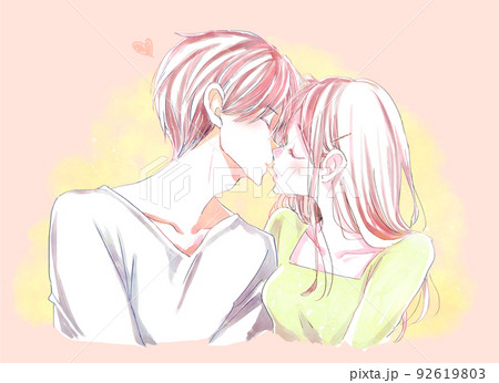 キスをしようとする男女 92619803