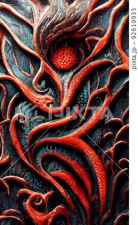 Painted abstract creepy surface. A frightening and scary gothic painting. Gothic dragon evoking fear. Perfect for phone wallpaper or for posters. Painted abstract creepy surface. A frightening and scary gothic painting. Gothic dragon evoking fear. Perfect for phone wallpaper or for posters. 92619935