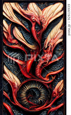 Painted abstract creepy surface. A frightening and scary gothic painting. Gothic dragon evoking fear. Perfect for phone wallpaper or for posters. Painted abstract creepy surface. A frightening and scary gothic painting. Gothic dragon evoking fear. Perfect for phone wallpaper or for posters. 92619939