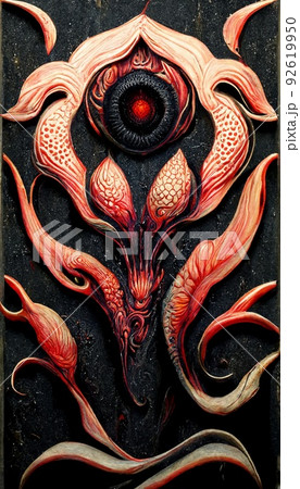 Painted abstract creepy surface. A frightening and scary gothic painting. Gothic dragon evoking fear. Perfect for phone wallpaper or for posters. Painted abstract creepy surface. A frightening and scary gothic painting. Gothic dragon evoking fear. Perfect for phone wallpaper or for posters. 92619950