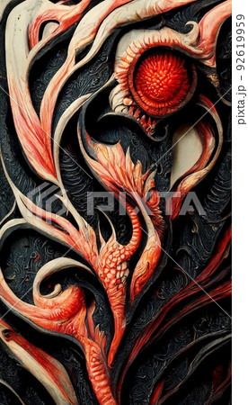 Painted abstract creepy surface. A frightening and scary gothic painting. Gothic dragon evoking fear. Perfect for phone wallpaper or for posters. Painted abstract creepy surface. A frightening and scary gothic painting. Gothic dragon evoking fear. Perfect for phone wallpaper or for posters. 92619959
