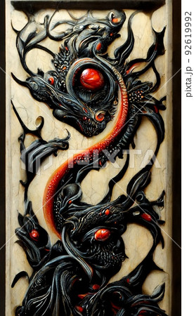 Painted abstract creepy surface. A frightening and scary gothic painting. Gothic dragon evoking fear. Perfect for phone wallpaper or for posters. Painted abstract creepy surface. A frightening and scary gothic painting. Gothic dragon evoking fear. Perfect for phone wallpaper or for posters. 92619992