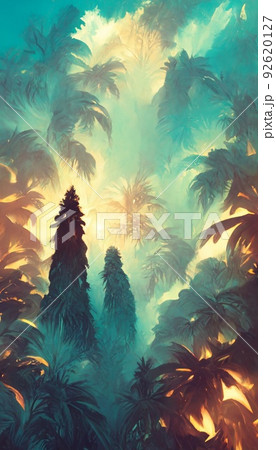 Colorful multicolored bright picture. Painted bright multicolored nature. Abstract colorful background. 92620127