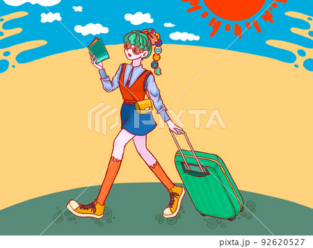 旅行に行く女の子 旅行に行く女の子 92620527