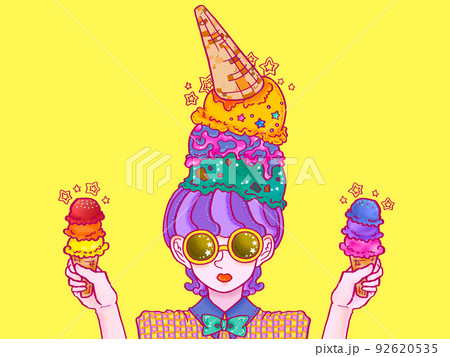 アイスと女の子 92620535