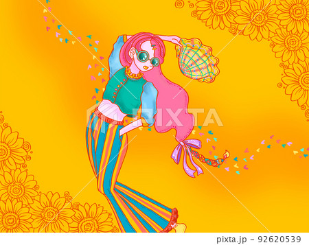 夏と風と向日葵と女の子 92620539